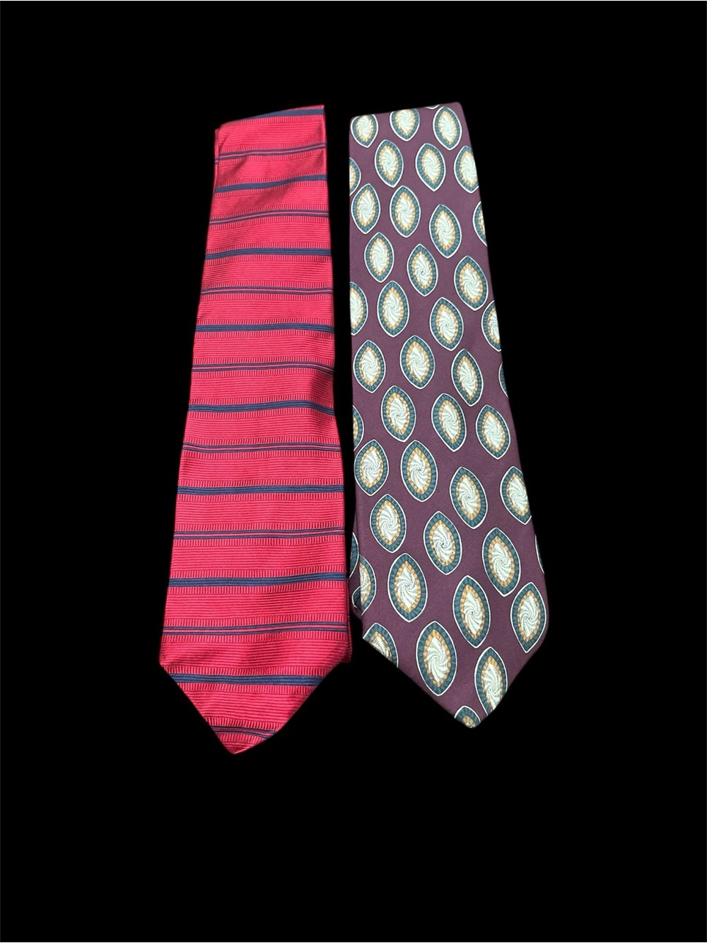 Men's Burgundy Patterned Ties - Classic Formal Accessory